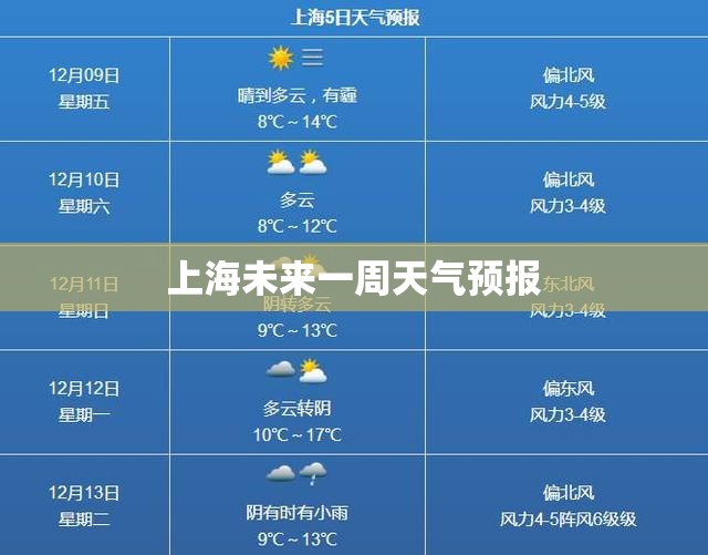 上海未来一周天气预报