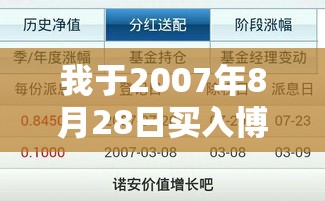 我于2007年8月28日买入博时裕富基金10000元 现在是赚是赔