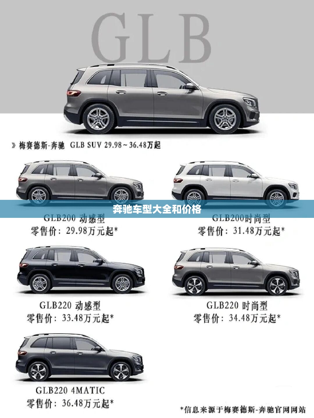 奔驰车型大全和价格