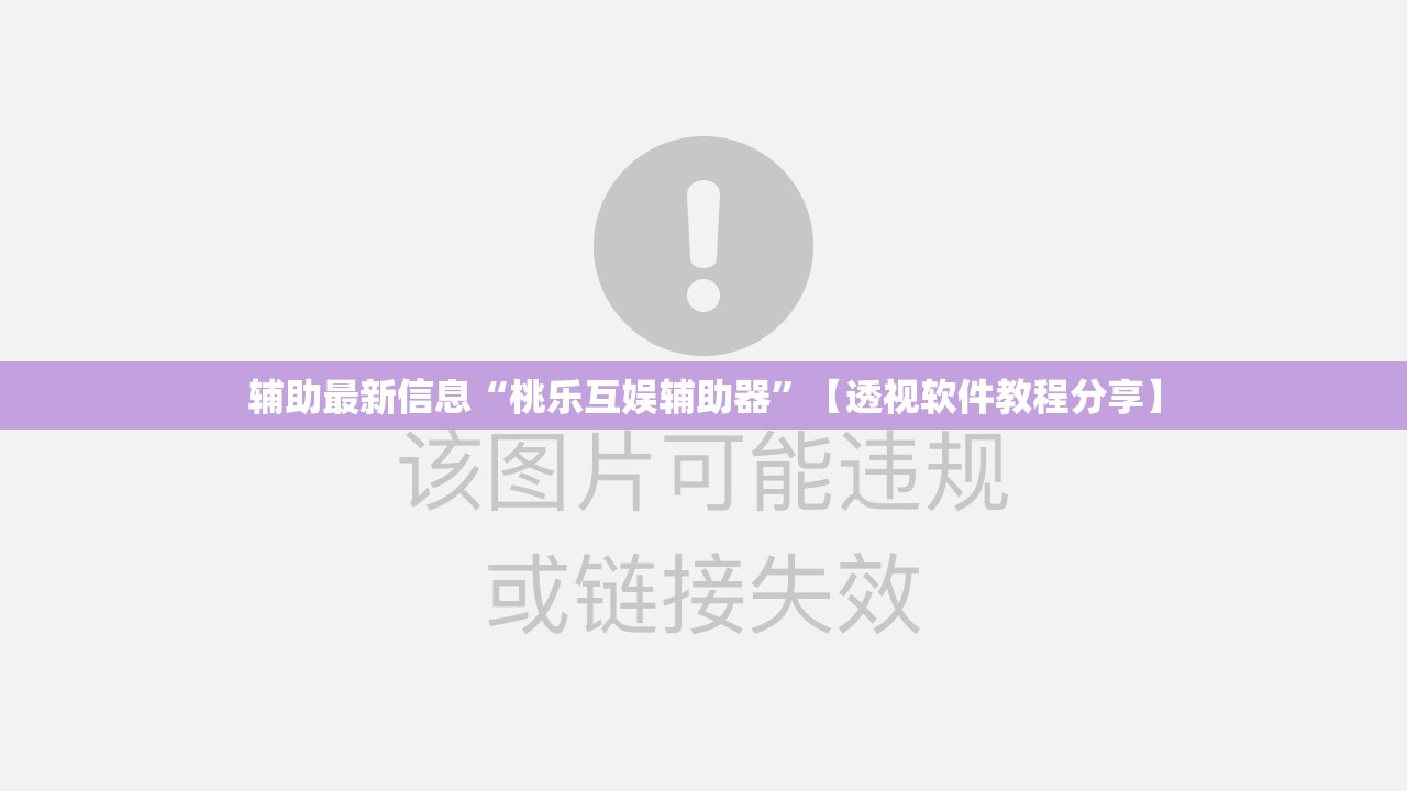 辅助最新信息“桃乐互娱辅助器”【透视软件教程分享】