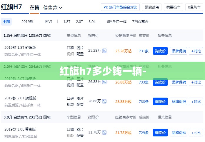 红旗h7多少钱一辆-